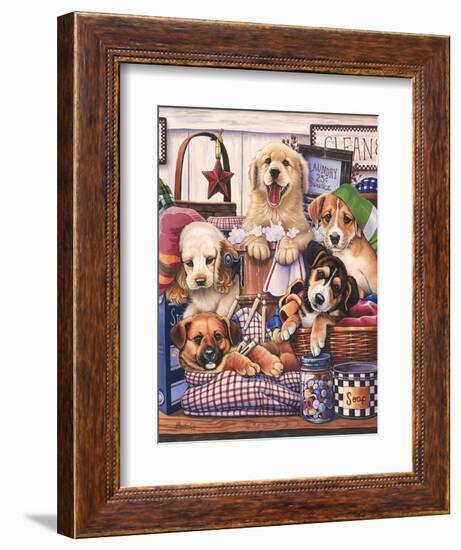 Suds and Pups-Jenny Newland-Framed Giclee Print