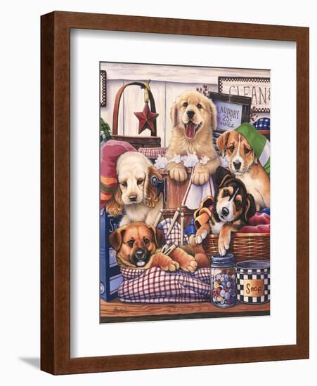 Suds and Pups-Jenny Newland-Framed Giclee Print