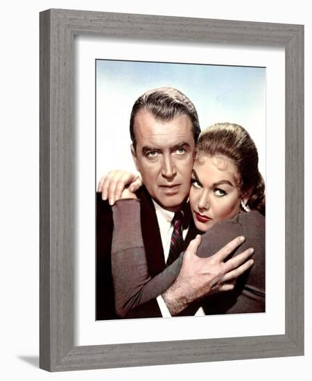 Sueurs Froides VERTIGO by AlfredHitchcock with James Stewart and Kim Novak, 1958 (photo)-null-Framed Photo