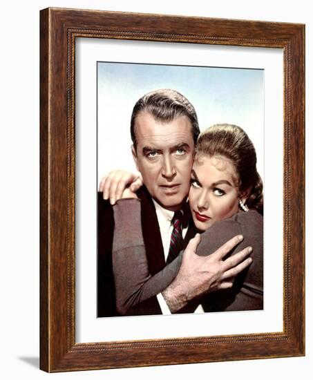 Sueurs Froides VERTIGO by AlfredHitchcock with James Stewart and Kim Novak, 1958 (photo)-null-Framed Photo