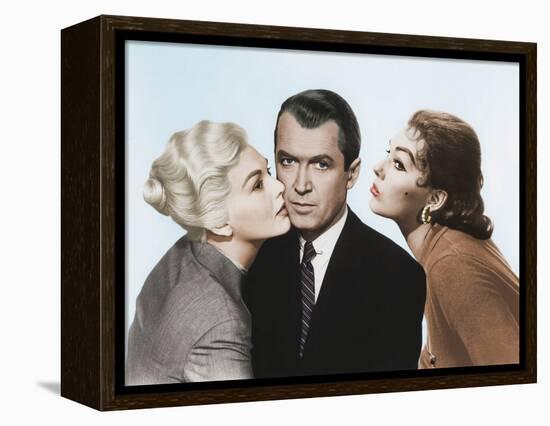 Sueurs Froides VERTIGO by AlfredHitchcock with James Stewart and Kim Novak, 1958 (photo)-null-Framed Stretched Canvas