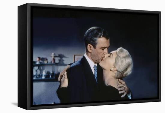 Sueurs Froides VERTIGO by AlfredHitchcock with James Stewart and Kim Novak, 1958 (photo)-null-Framed Stretched Canvas