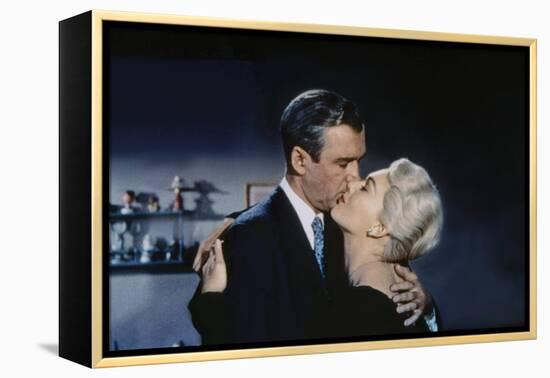 Sueurs Froides VERTIGO by AlfredHitchcock with James Stewart and Kim Novak, 1958 (photo)-null-Framed Stretched Canvas