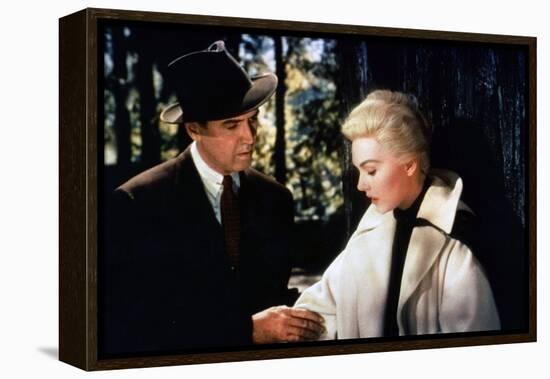 Sueurs Froides VERTIGO by AlfredHitchcock with James Stewart and Kim Novak, 1958 (photo)-null-Framed Stretched Canvas