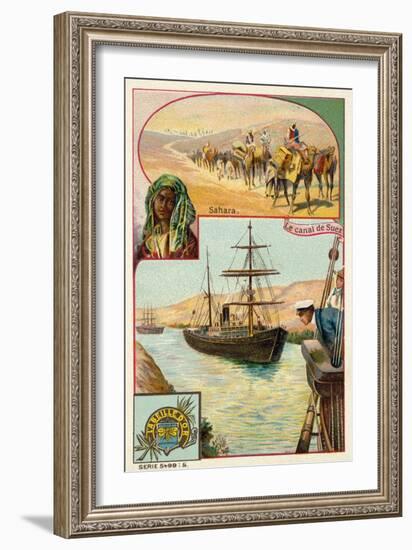 Suez Canal and Sahara Desert, Egypt-null-Framed Giclee Print