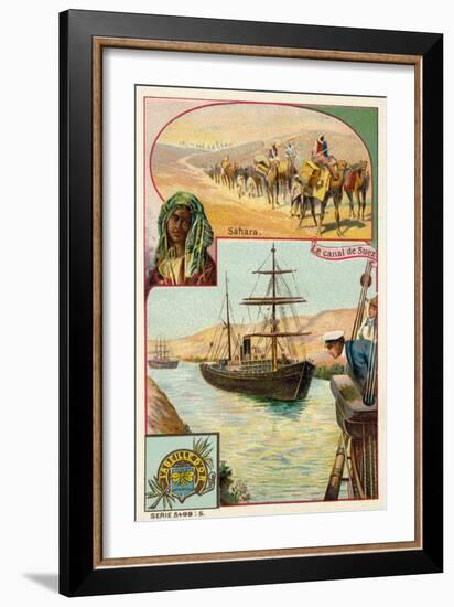 Suez Canal and Sahara Desert, Egypt-null-Framed Giclee Print