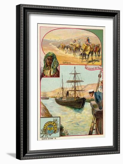 Suez Canal and Sahara Desert, Egypt-null-Framed Giclee Print