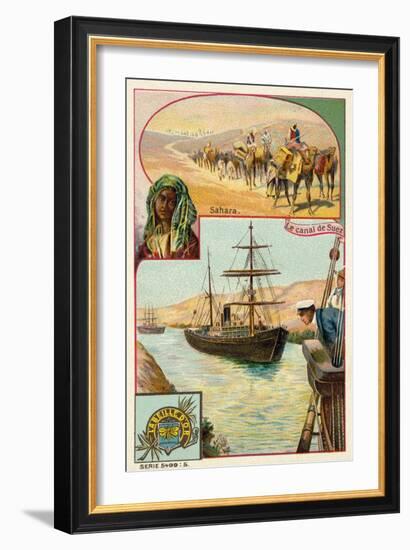 Suez Canal and Sahara Desert, Egypt-null-Framed Giclee Print