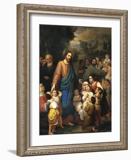 Suffer Little Children to Come Unto Me, 1854-Juan Urruchi-Framed Giclee Print