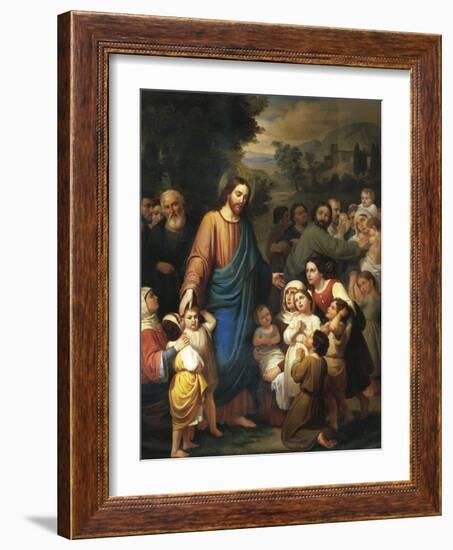 Suffer Little Children to Come Unto Me, 1854-Juan Urruchi-Framed Giclee Print