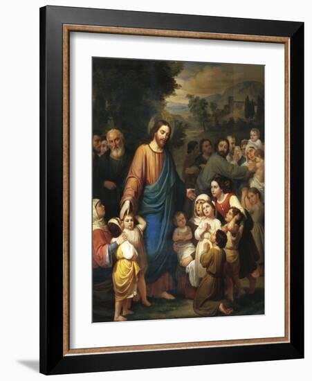 Suffer Little Children to Come Unto Me, 1854-Juan Urruchi-Framed Giclee Print