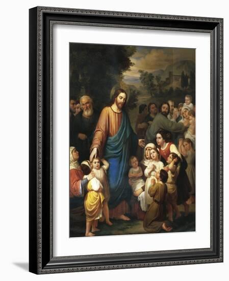 Suffer Little Children to Come Unto Me, 1854-Juan Urruchi-Framed Giclee Print