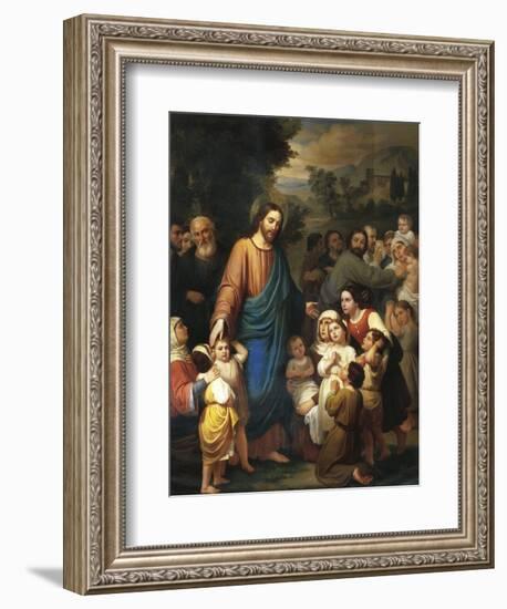 Suffer Little Children to Come Unto Me, 1854-Juan Urruchi-Framed Giclee Print