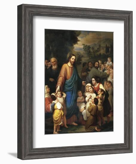 Suffer Little Children to Come Unto Me, 1854-Juan Urruchi-Framed Giclee Print