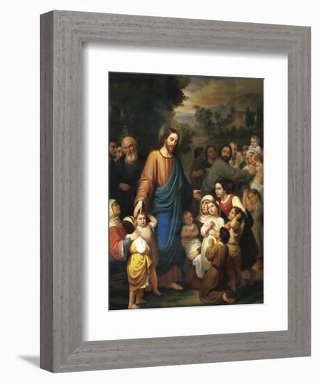 Suffer Little Children to Come Unto Me, 1854-Juan Urruchi-Framed Giclee Print