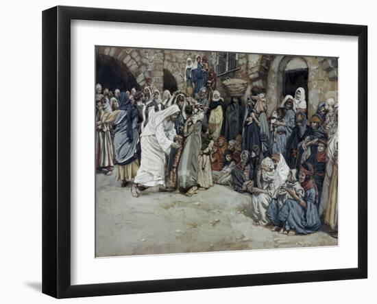 Suffer the Little Children Come Unto Me-James Tissot-Framed Giclee Print