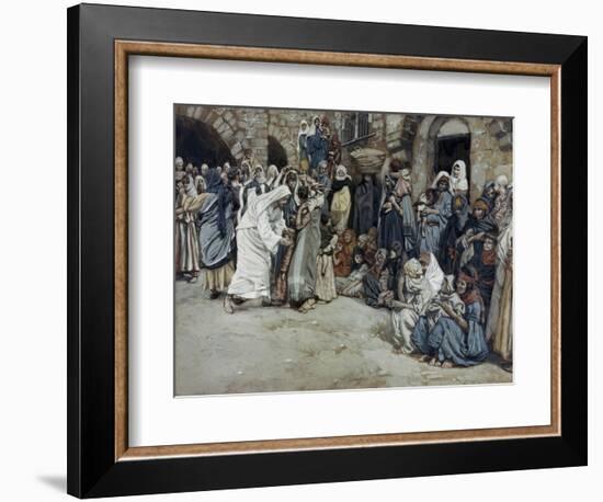 Suffer the Little Children Come Unto Me-James Tissot-Framed Giclee Print