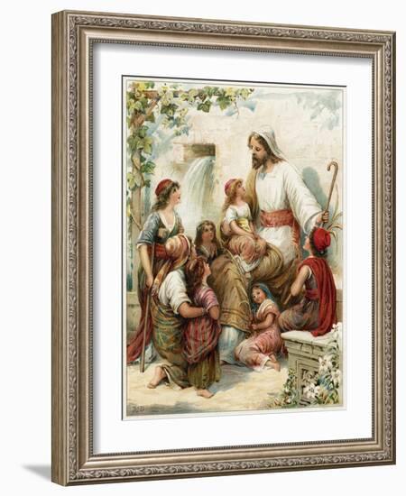 Suffer the Little Children to Come to Me-Ambrose Dudley-Framed Giclee Print