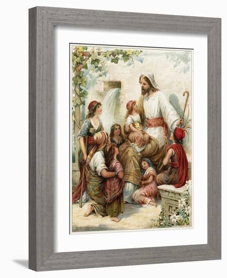 Suffer the Little Children to Come to Me-Ambrose Dudley-Framed Giclee Print