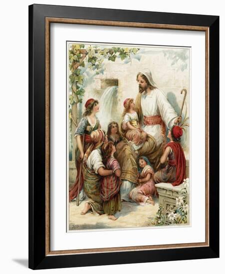 Suffer the Little Children to Come to Me-Ambrose Dudley-Framed Giclee Print