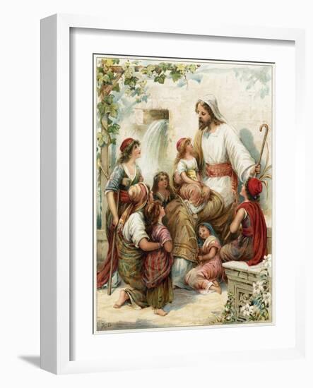 Suffer the Little Children to Come to Me-Ambrose Dudley-Framed Giclee Print