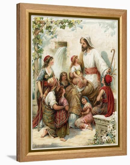 Suffer the Little Children to Come to Me-Ambrose Dudley-Framed Premier Image Canvas