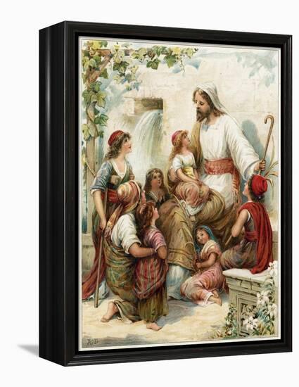 Suffer the Little Children to Come to Me-Ambrose Dudley-Framed Premier Image Canvas
