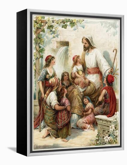 Suffer the Little Children to Come to Me-Ambrose Dudley-Framed Premier Image Canvas