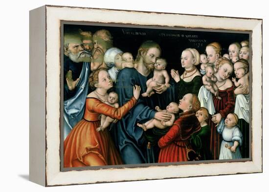 Suffer the Little Children to Come Unto Me, 1538-Lucas Cranach the Elder-Framed Premier Image Canvas