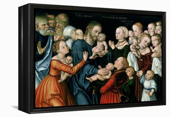 Suffer the Little Children to Come Unto Me, 1538-Lucas Cranach the Elder-Framed Premier Image Canvas