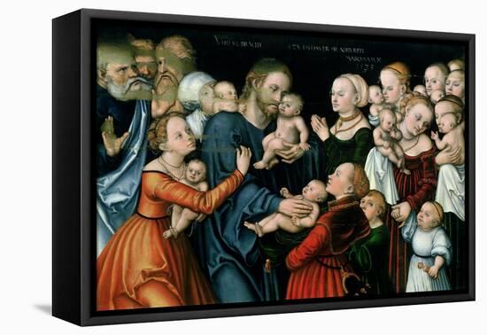 Suffer the Little Children to Come Unto Me, 1538-Lucas Cranach the Elder-Framed Premier Image Canvas