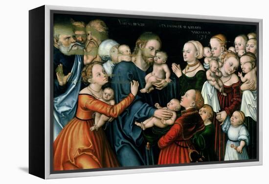 Suffer the Little Children to Come Unto Me, 1538-Lucas Cranach the Elder-Framed Premier Image Canvas