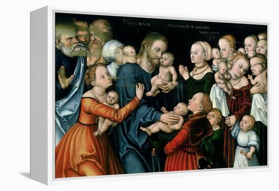 Suffer the Little Children to Come Unto Me, 1538-Lucas Cranach the Elder-Framed Premier Image Canvas