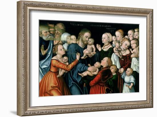 Suffer the Little Children to Come Unto Me, 1538-Lucas Cranach the Elder-Framed Giclee Print