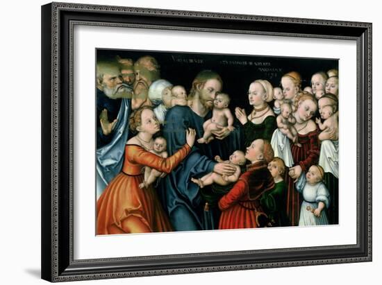 Suffer the Little Children to Come Unto Me, 1538-Lucas Cranach the Elder-Framed Giclee Print