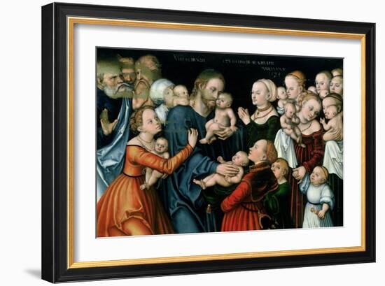 Suffer the Little Children to Come Unto Me, 1538-Lucas Cranach the Elder-Framed Giclee Print