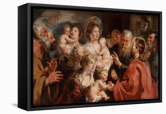 Suffer the Little Children to Come Unto Me, 1615-16-Jacob Jordaens-Framed Premier Image Canvas