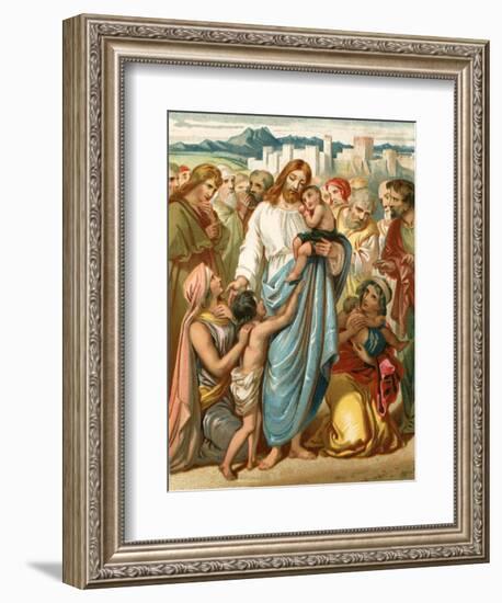 Suffer the Little Children to Come Unto Me-English School-Framed Giclee Print