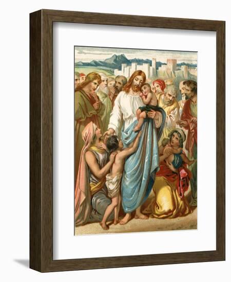 Suffer the Little Children to Come Unto Me-English School-Framed Giclee Print