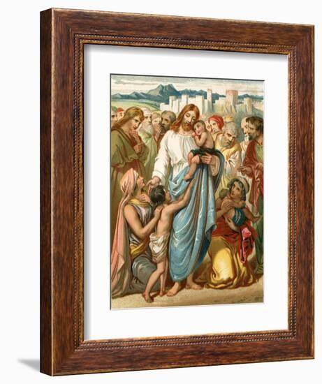 Suffer the Little Children to Come Unto Me-English School-Framed Giclee Print