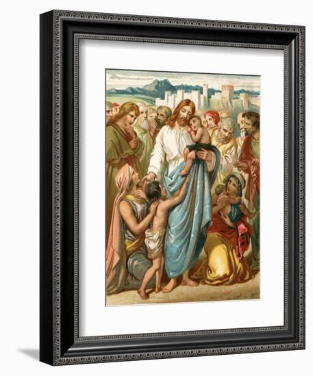 Suffer the Little Children to Come Unto Me-English School-Framed Giclee Print