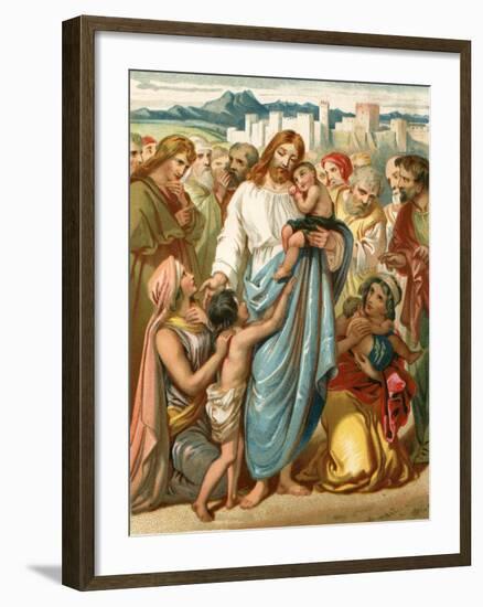 Suffer the Little Children to Come Unto Me-English School-Framed Giclee Print