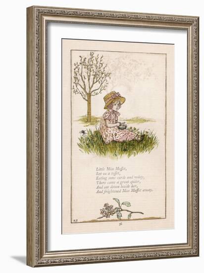 Sufferers from Arachnophobia Will Sympathise with Little Miss Muffet-Kate Greenaway-Framed Art Print