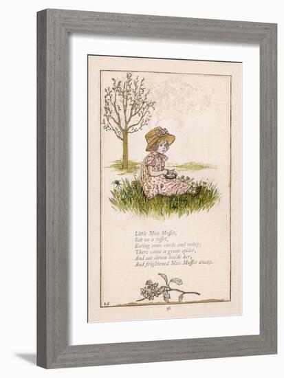 Sufferers from Arachnophobia Will Sympathise with Little Miss Muffet-Kate Greenaway-Framed Art Print