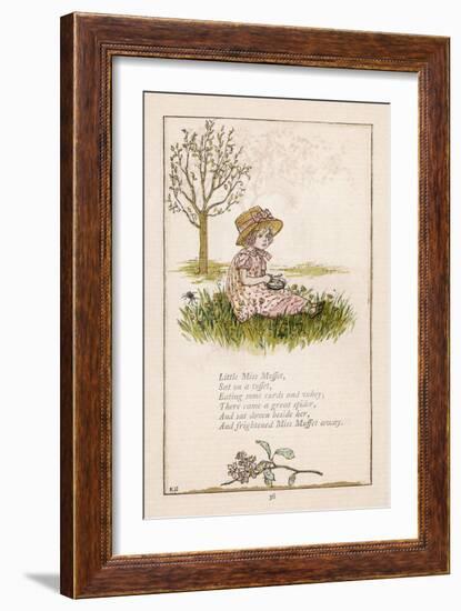 Sufferers from Arachnophobia Will Sympathise with Little Miss Muffet-Kate Greenaway-Framed Art Print