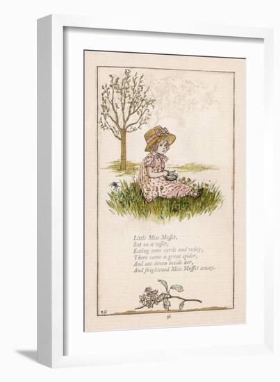 Sufferers from Arachnophobia Will Sympathise with Little Miss Muffet-Kate Greenaway-Framed Art Print