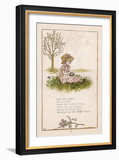 Sufferers from Arachnophobia Will Sympathise with Little Miss Muffet-Kate Greenaway-Framed Art Print