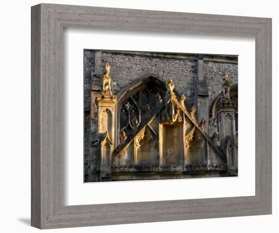 Suffolk, Bury St Edmunds detail of cathedral showing weathered stonework-Charles Bowman-Framed Photographic Print