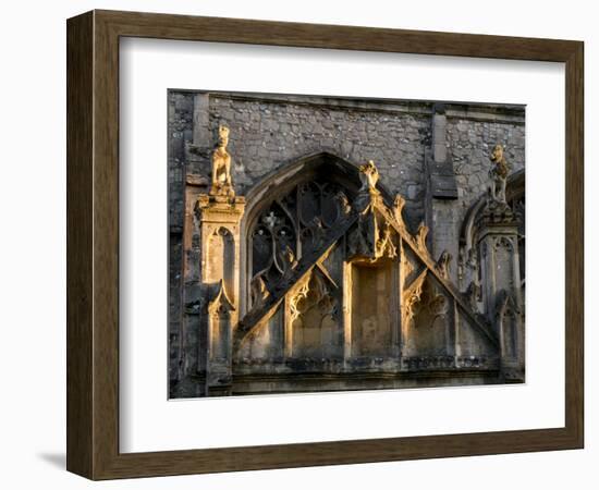 Suffolk, Bury St Edmunds detail of cathedral showing weathered stonework-Charles Bowman-Framed Photographic Print