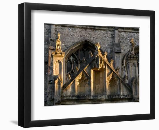 Suffolk, Bury St Edmunds detail of cathedral showing weathered stonework-Charles Bowman-Framed Photographic Print